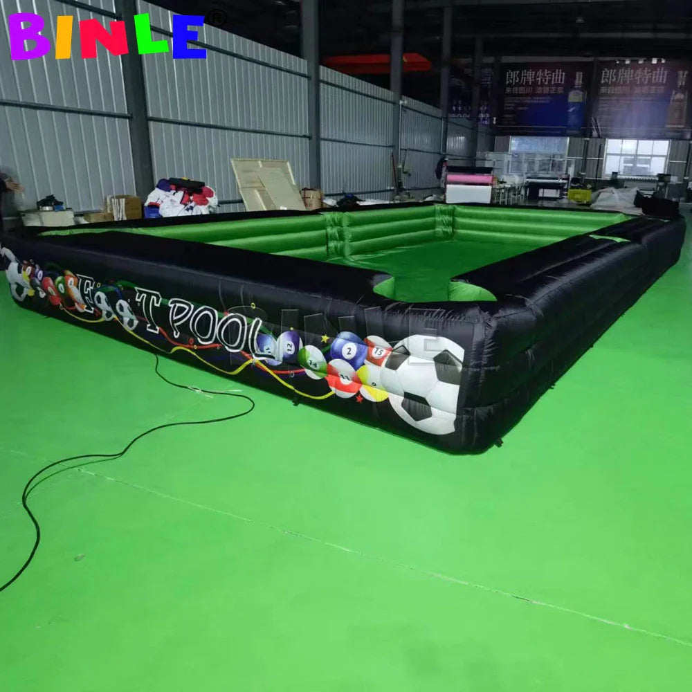 Snooker Football Interactive Table With 16 Balls Black Inflatable Billard for Soccer Event