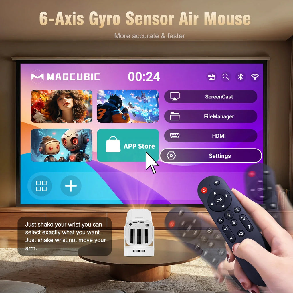 Magcubic Projector HY310 Auto Focus 4K Native 1080P 330ANSI Android11 5W Speaker Air Mouse Voice Assistant Upgrated HY300