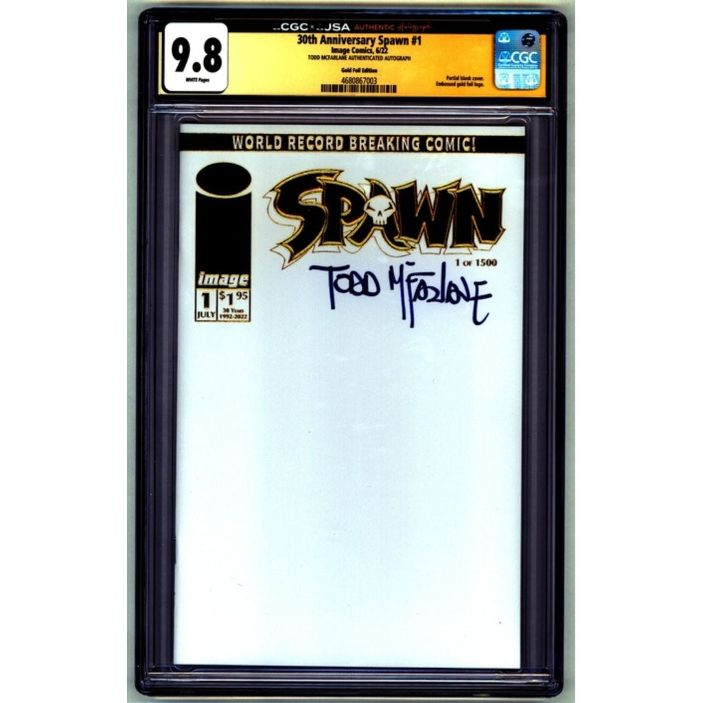 Spawn: #1 [CGC 9.8 Mcfarlane Signed Blue 30th Anniversary Gold Foil Blank] 2022