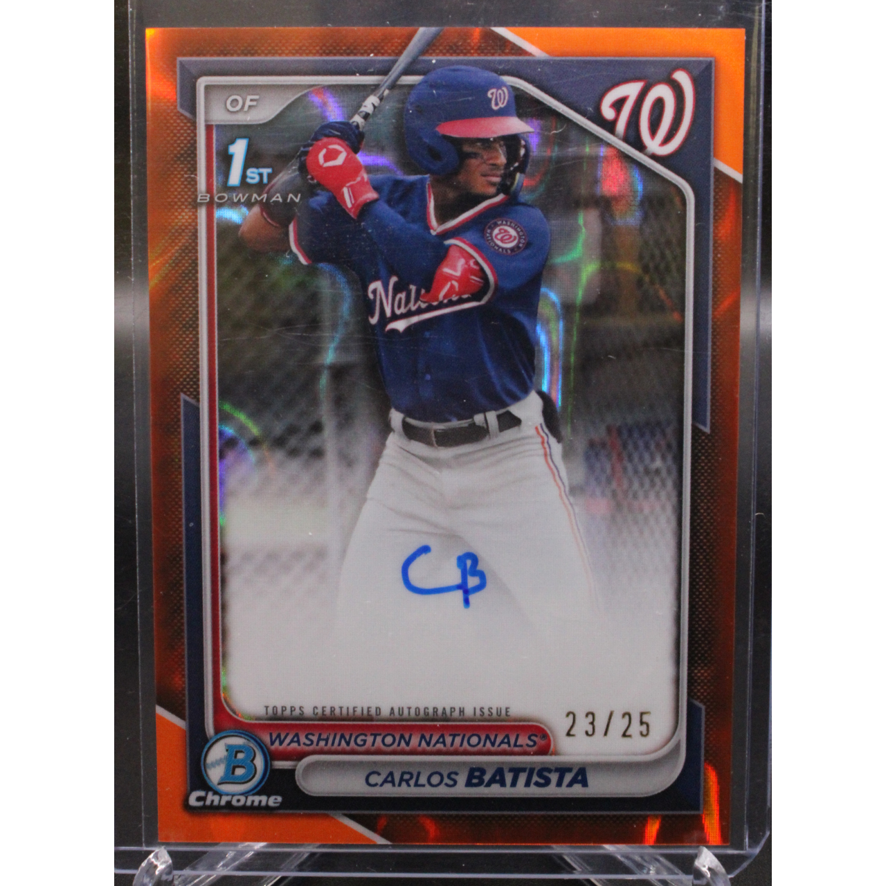2024 Topps Bowman Chrome Baseball - Carlos Batista CPA-CB - 1st Bowman Orange Shimmer Auto /25