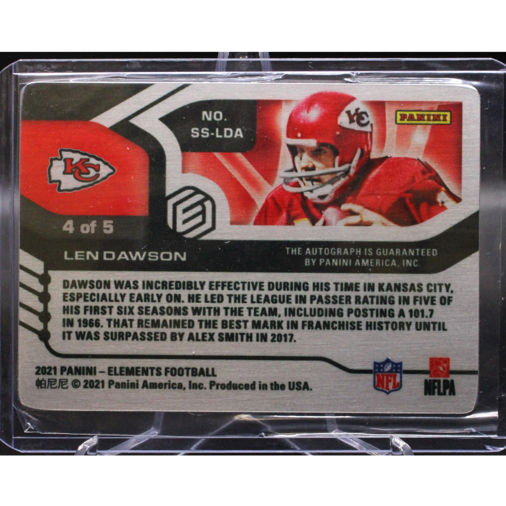 2021 Panini Elements Football - Len Dawson SS-LDA - Neon Auto /5