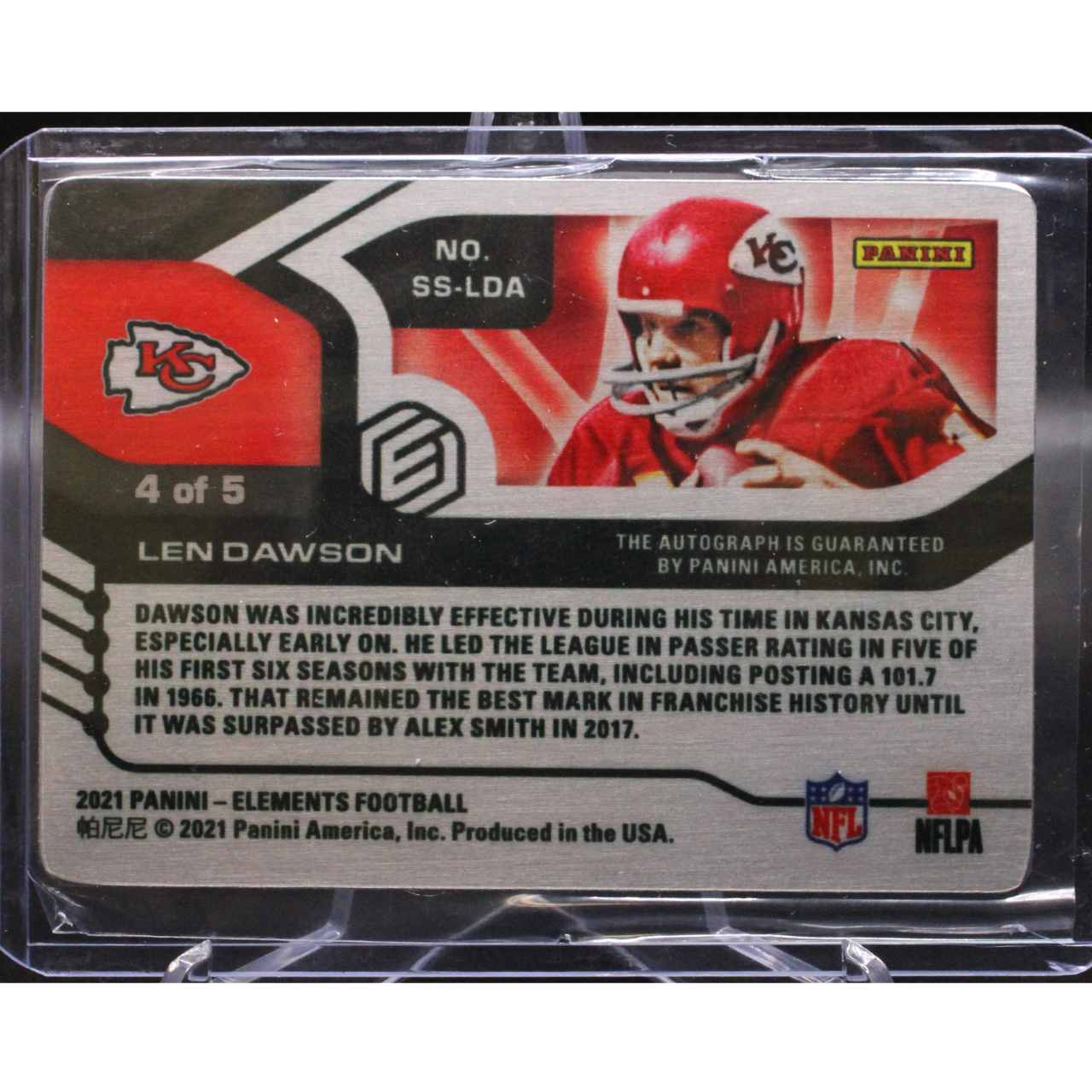 2021 Panini Elements Football - Len Dawson SS-LDA - Neon Auto /5