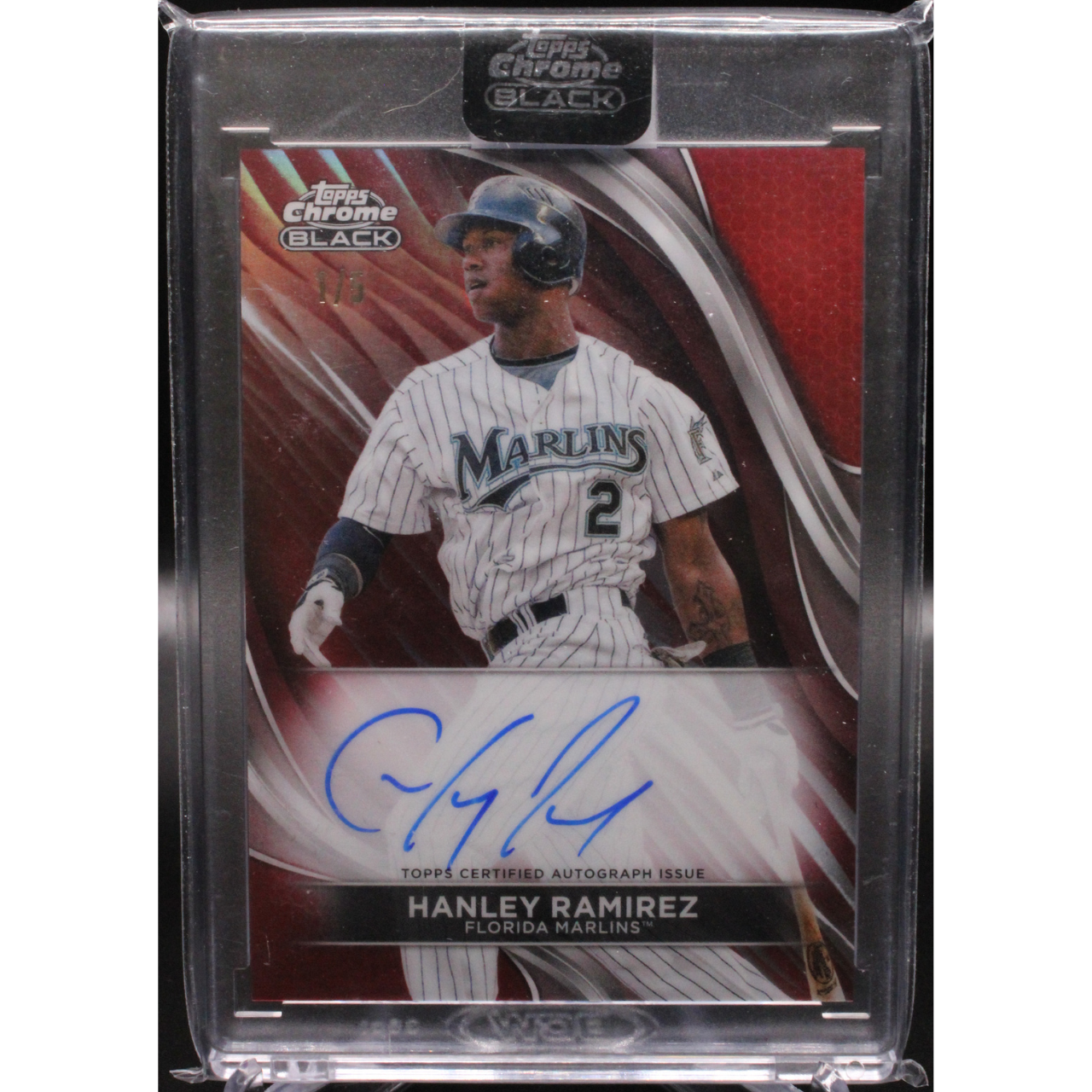 2024 Topps Chrome Black CBA-HR Hanley Ramirez Auto Red