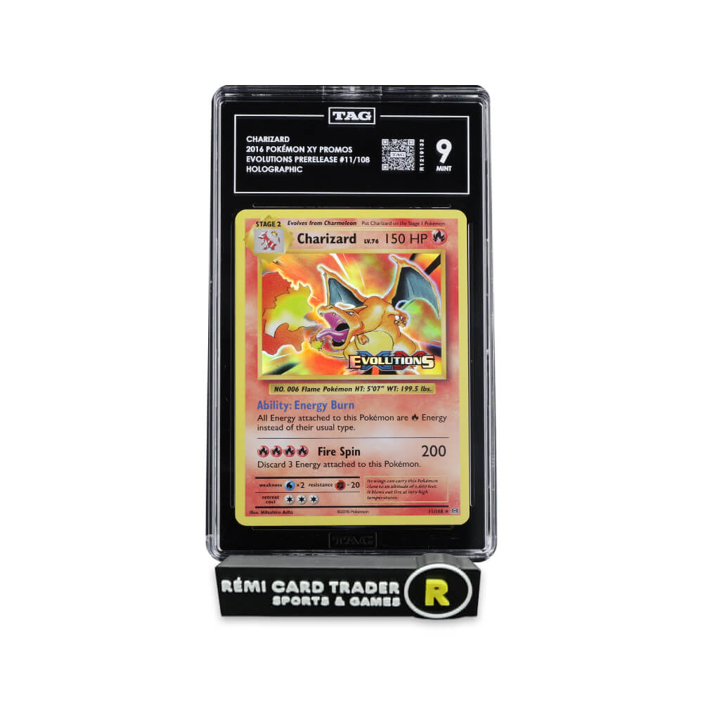 POKÉMON 2016 CHARIZARD (EVOLUTIONS PRERELEASE) #11 TAG MINT 9