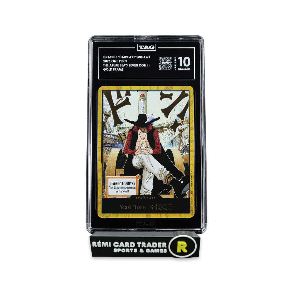 ONE PIECE 2026 DRACULE "HAWK-EYE" MIHAWK (OP14 THE AZURE SEA'S SEVEN) #NNO TAG GM MT 10