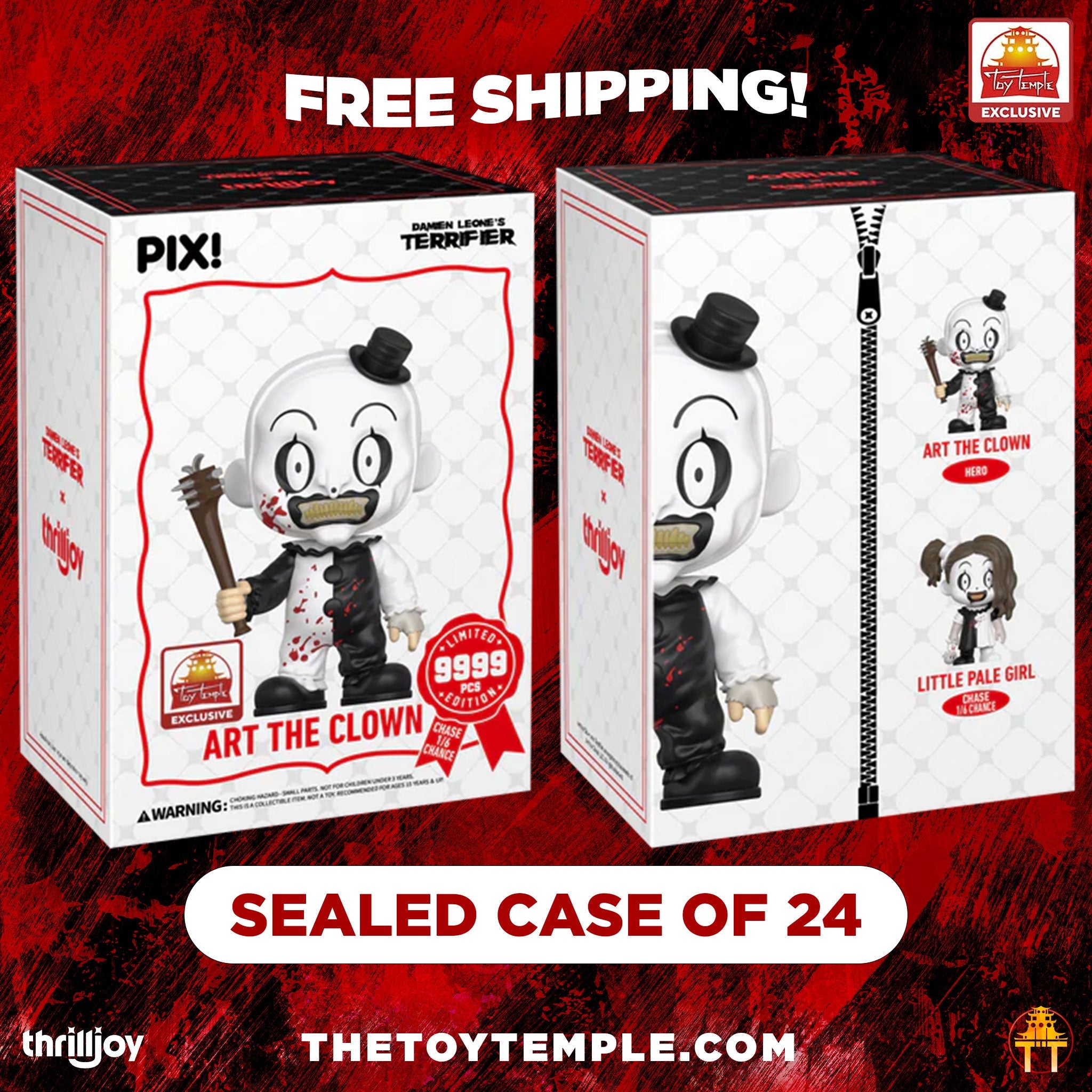 Thrilljoy PIX! Terrifier Art (Spiked Bat) LE 9999 [Toy Temple Exclusive] (Sealed Case of 24)