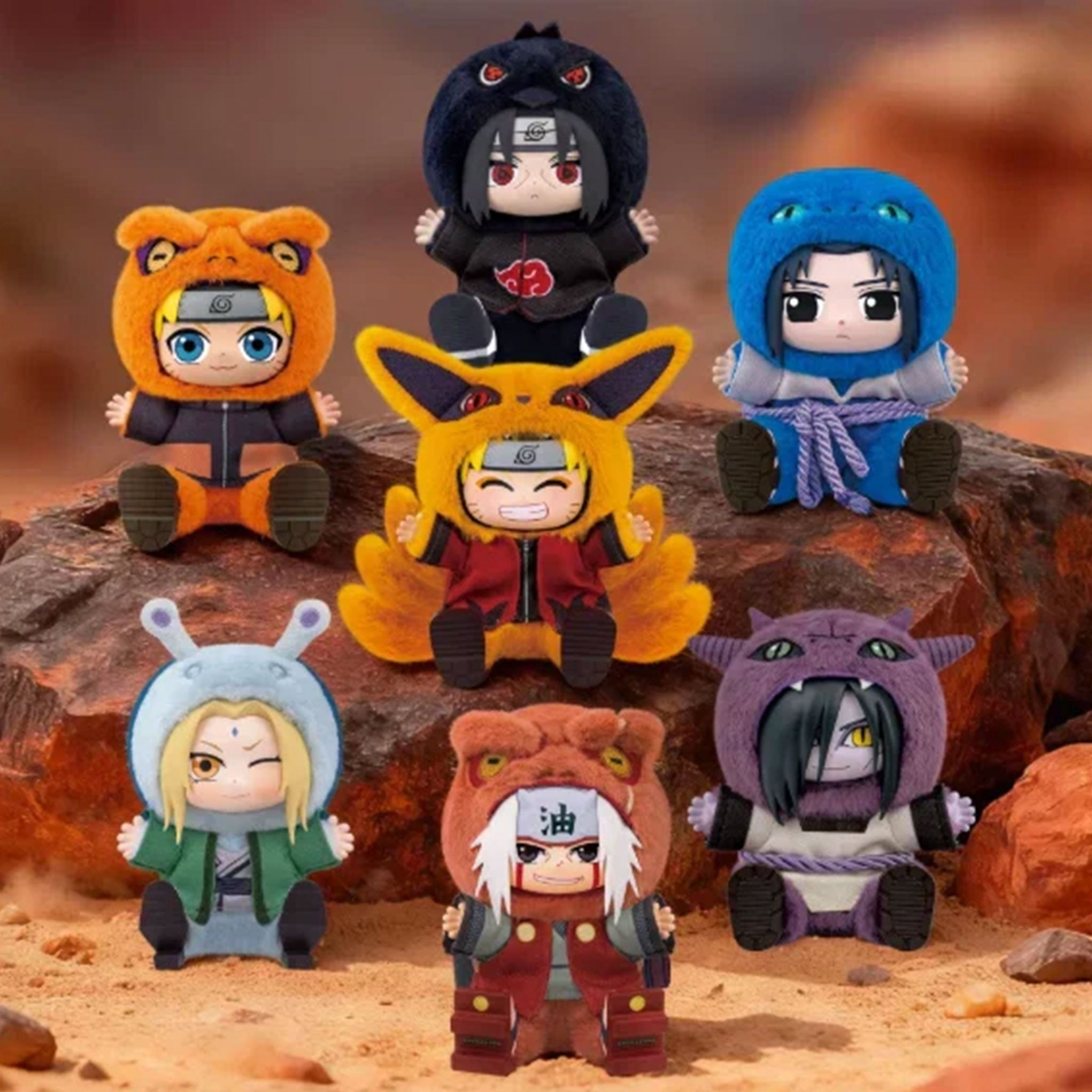 TOP TOY: Naruto Cute Beast Sitting Party Series Blind Box Plush Hangers (Sealed Case of 6)
