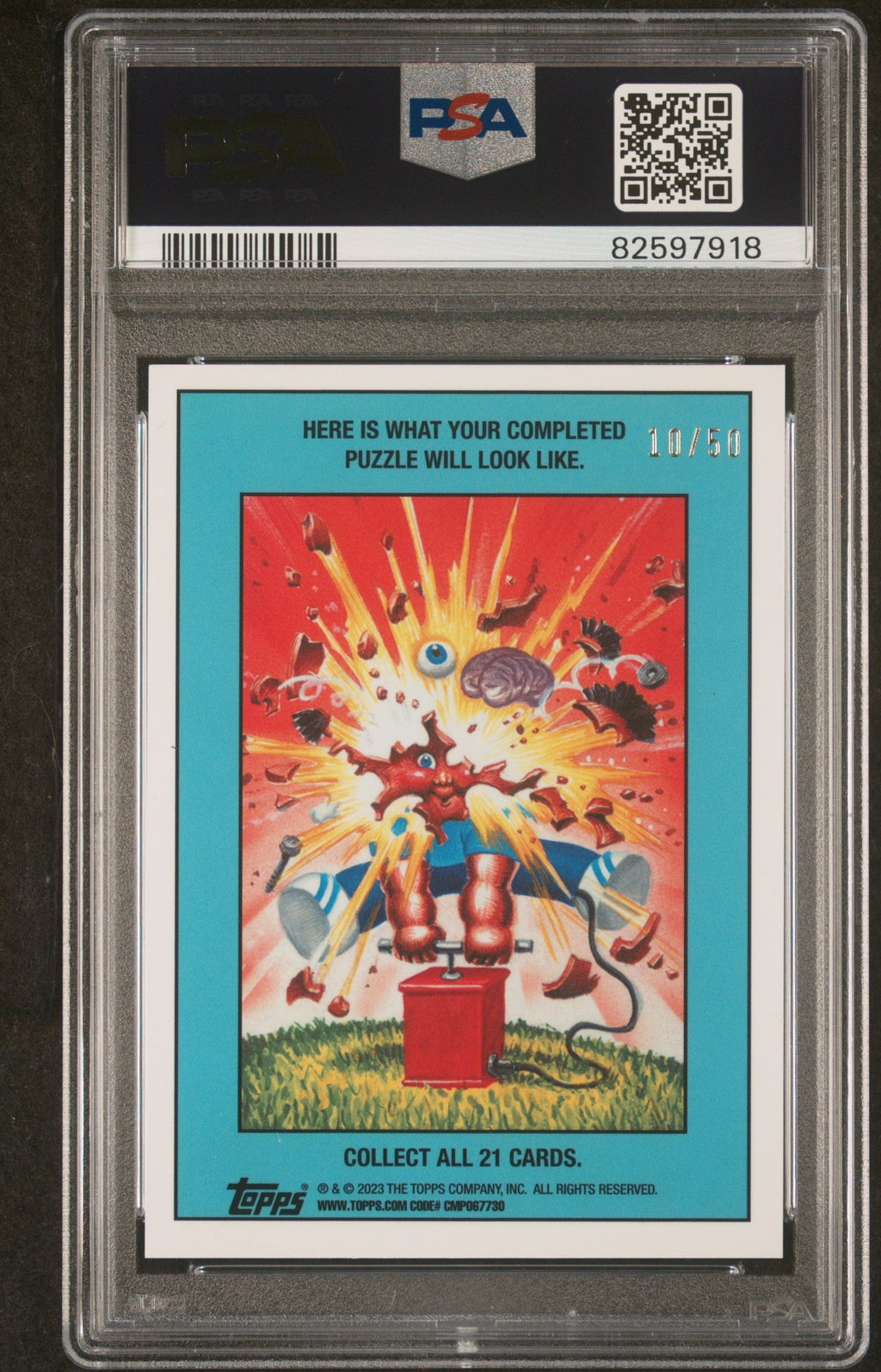 2023 Garbage Pail Kids Chrome-Tom Bunk-Refractor Auto #242 #'d 10/50 PSA 9