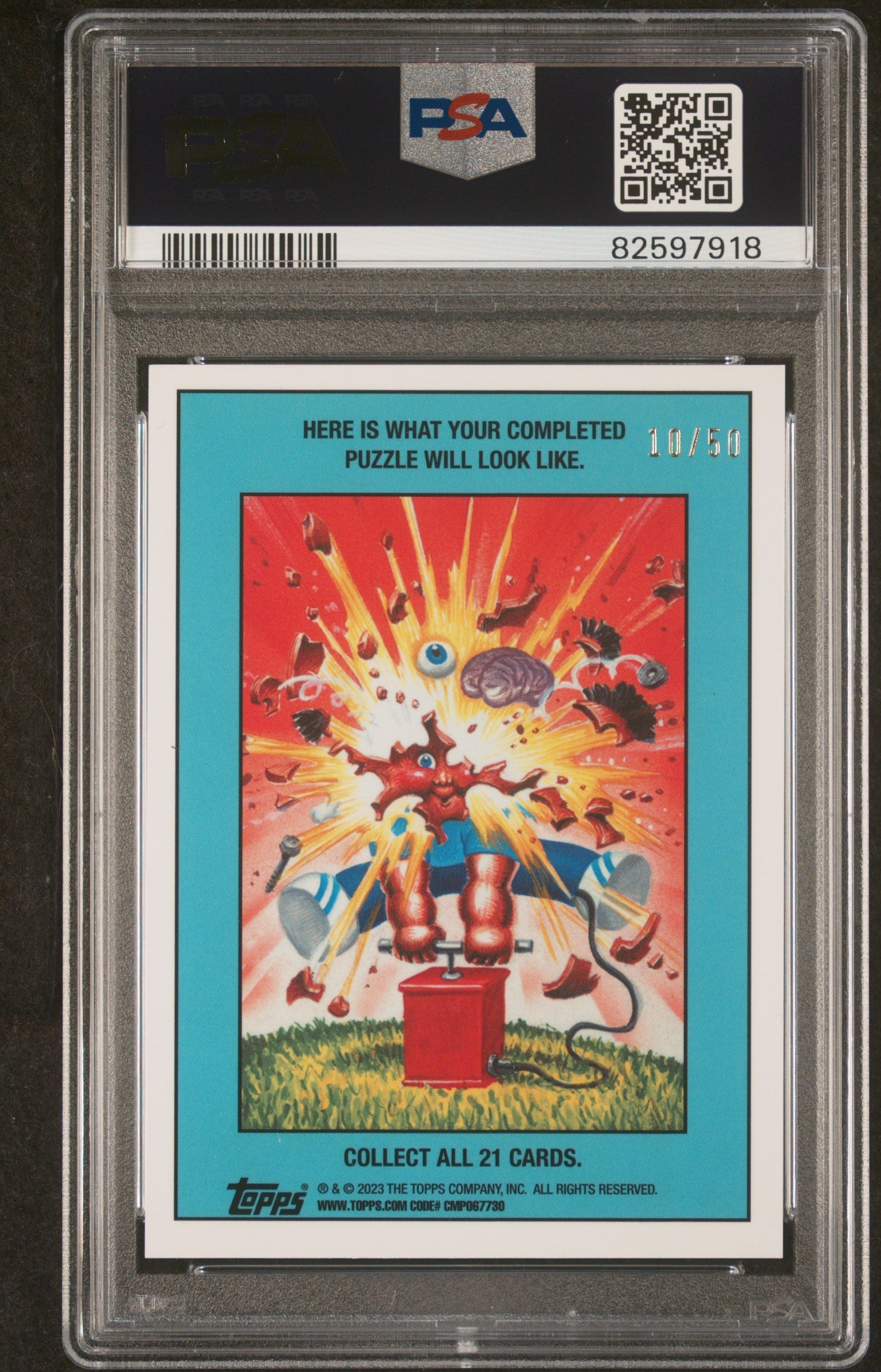 2023 Garbage Pail Kids Chrome-Tom Bunk-Refractor Auto #242 #'d 10/50 PSA 9