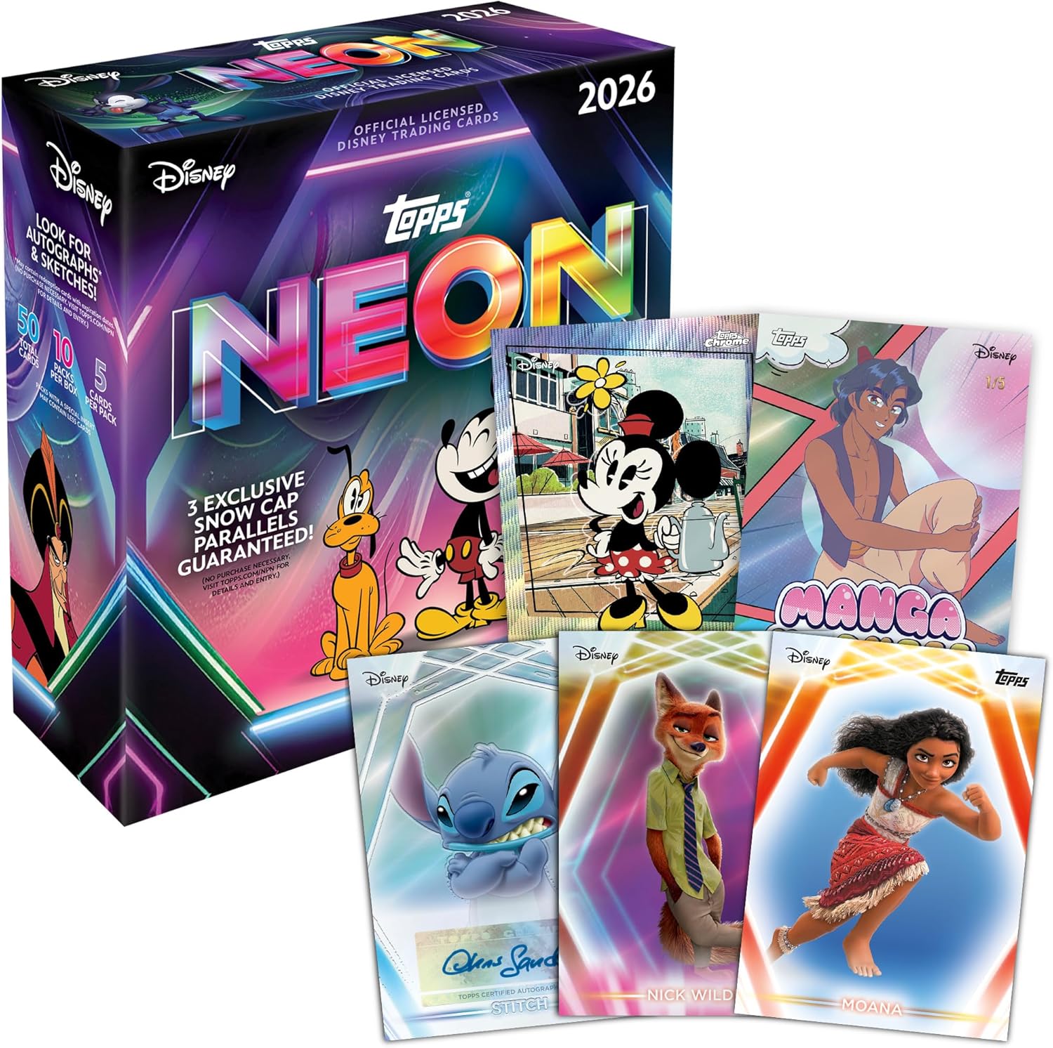 2026 Topps Neon Disney - Mega Box (50 Cards)