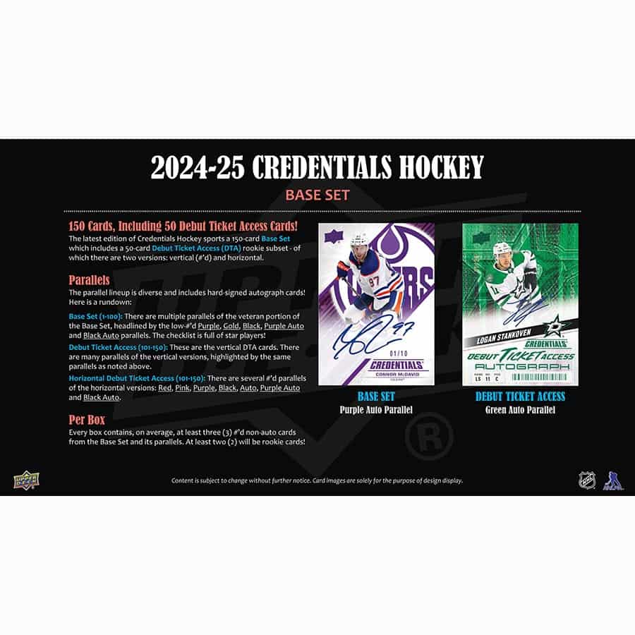 2025 UPPER DECK CREDENTIALS HOCKEY