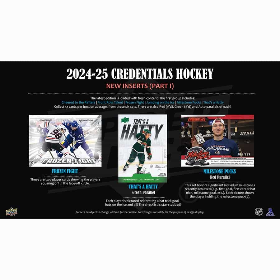 2025 UPPER DECK CREDENTIALS HOCKEY
