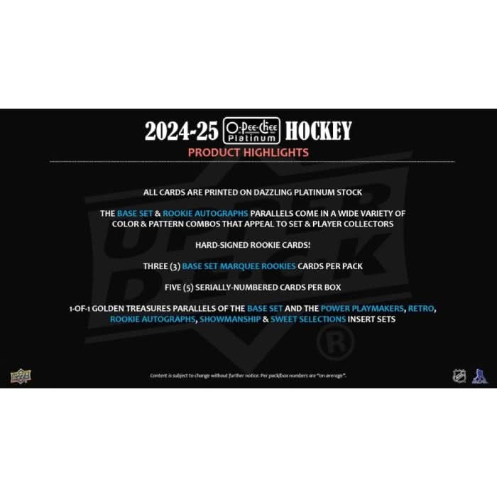 2025 UPPER DECK O-PEE-CHEE PLATINUM HOCKEY HOBBY