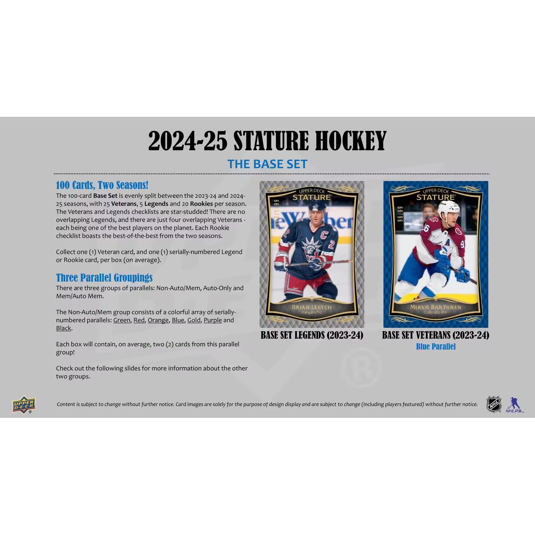 2024-2025 UPPER DECK STATURE HOCKEY
