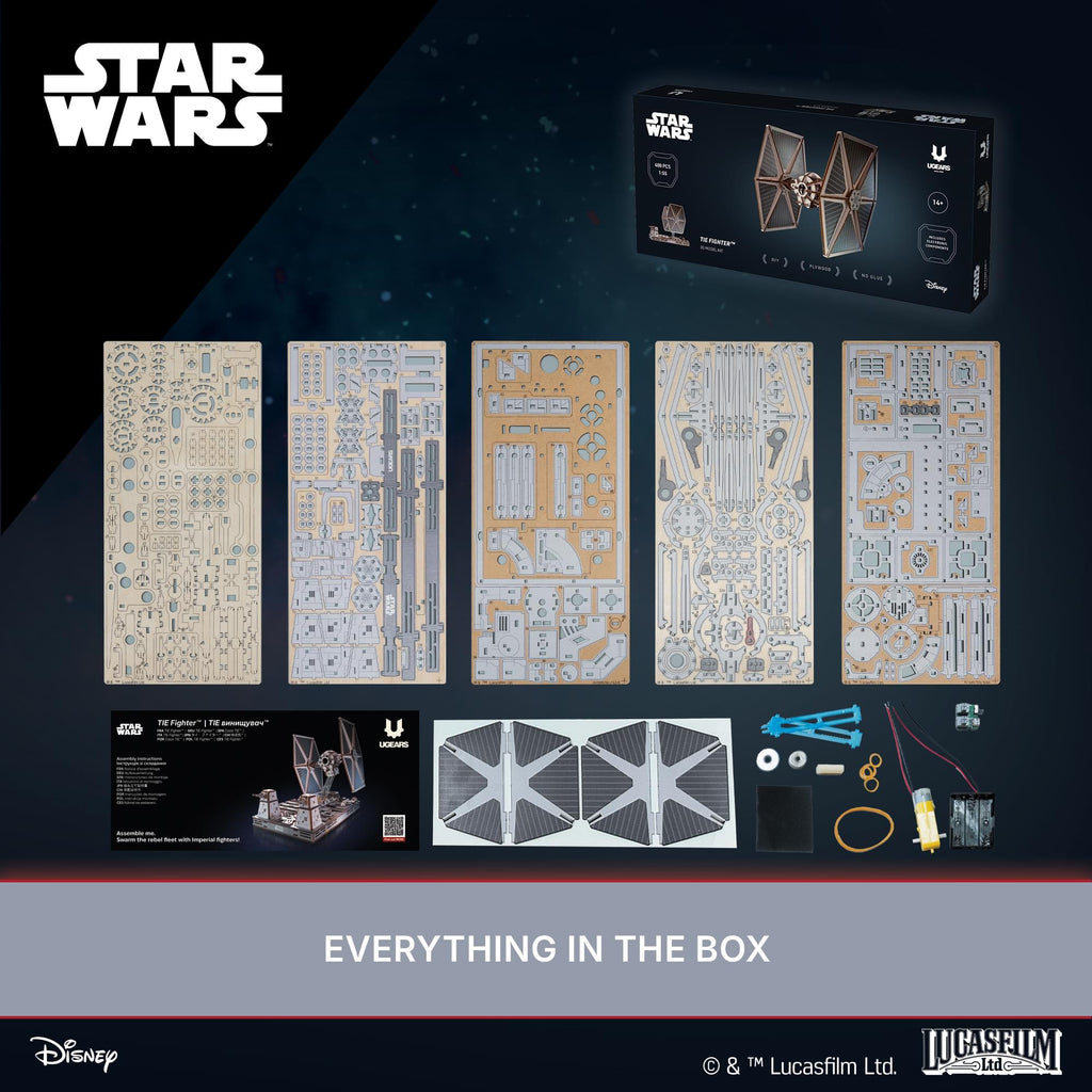 Star Wars TIE Fighter 3D Wooden Puzzle Mechanical Model Kit