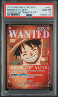 PSA GEM MT 10 Monkey D. Luffy [Op03-Pillars Of Strength] - 153589124