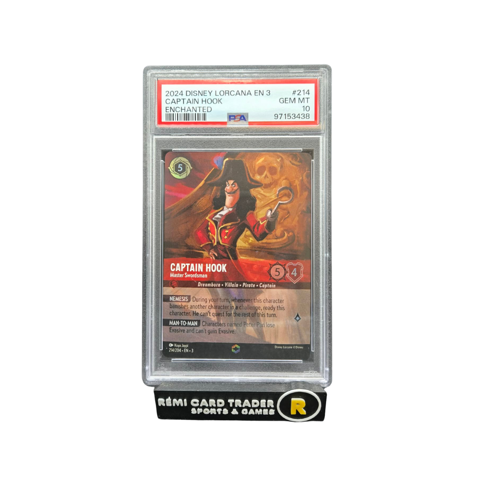 LORCANA 2024 CAPTAIN HOOK ENCHANTED (CHAPTER 3) #214 PSA GEM MT 10