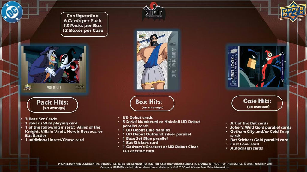 2026 Upper Deck Batman the Animated Series Hobby Box *Kontaktieren Sie uns für eine Bestellung*