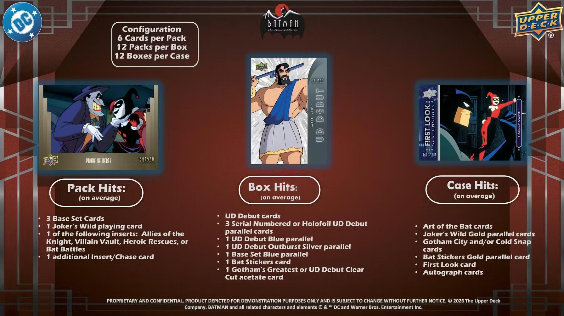 2026 Upper Deck Batman the Animated Series Hobby Box *Kontaktieren Sie uns für eine Bestellung*