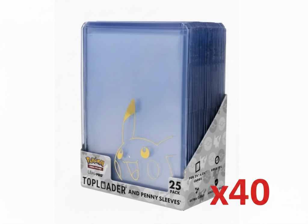 Pokemon TCG - Ultra Pro - 3''x 4'' Pikachu Toploader & Sleeves Sealed Case of 40 (25pcs)