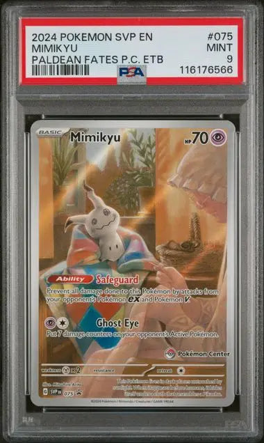 PSA 9 - 2024 POKEMON SVP EN-SV BLACK STAR PROMO #075 MIMIKYU PALDEAN FATES PC ETB