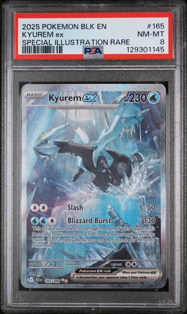 PSA 8 - 2025 POKEMON BLK EN-BLACK BOLT #165 KYUREM ex SPECIAL ILLUSTRATION RARE