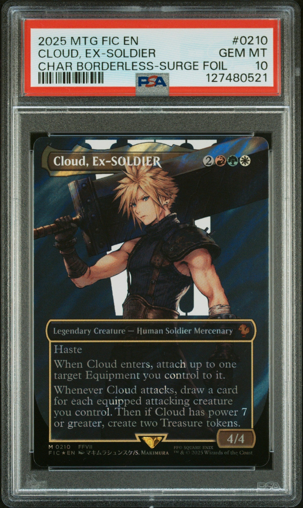 PSA GEM MT 10 Cloud, Ex-Soldier[Magic The Gathering Final Fantasy Commander] - 127480521