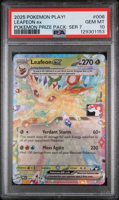 PSA 10 - 2025 POKEMON PLAY! POKEMON PRIZE PACK: SERIES 7 #006 LEAFEON ex