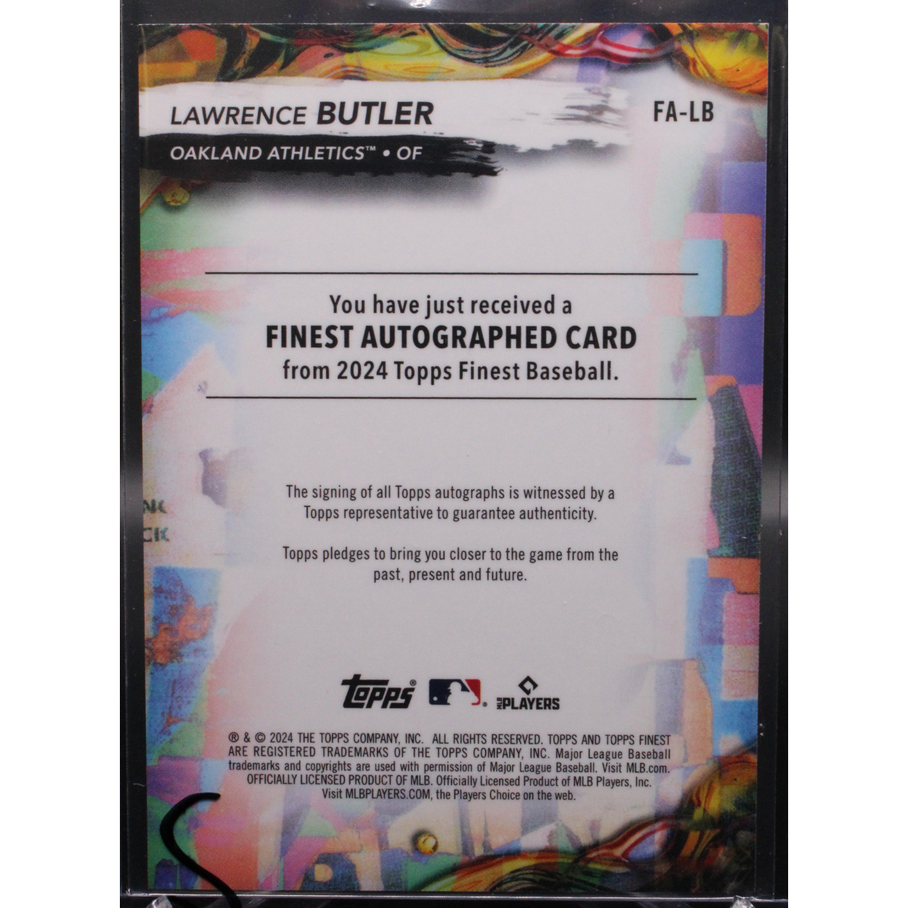 2024 Topps Finest Baseball - Lawrence Butler FB-LB - Green Auto /75