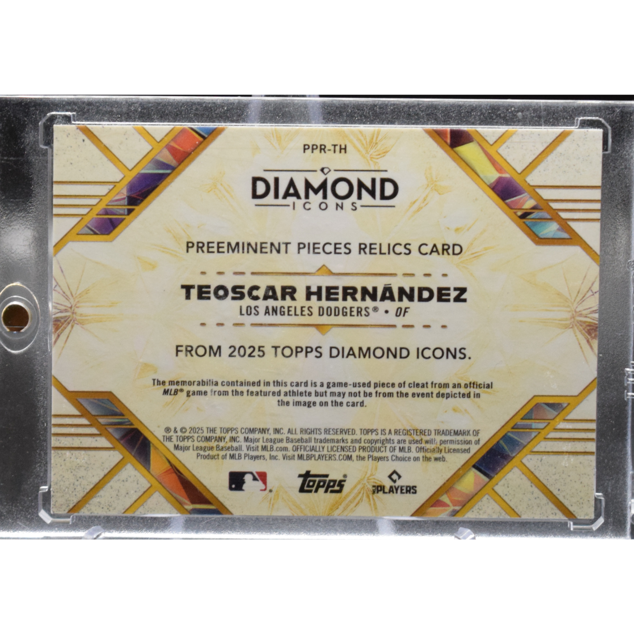 2025 Topps Diamond Icons Baseball - Teoscar Hernandez PPR-TH - Preeminent Pieces Relic /5 Game used cleat