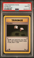 Gambler Pokemon Fossil 1st Edition PSA 10