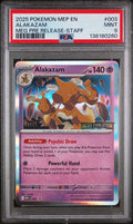 PSA 9 - 2025 POKEMON MEP EN-ME BLACK STAR PROMO #003 ALAKAZAM MEG PRE RELEASE-STAFF