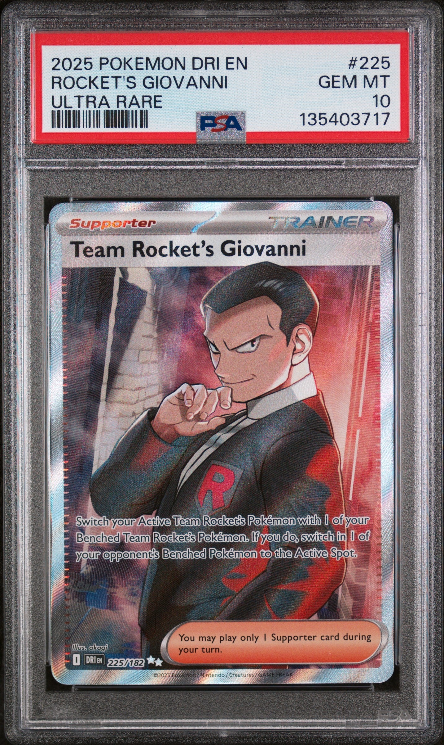 2025 POKEMON DRI EN-DESTINED RIVALS #225 ROCKET'S GIOVANNI ULTRA RARE