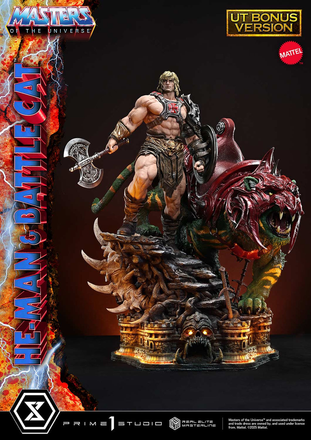 Real Elite Masterline Masters of the Universe He-Man &amp; Battle Cat Ultimate Bonus Version