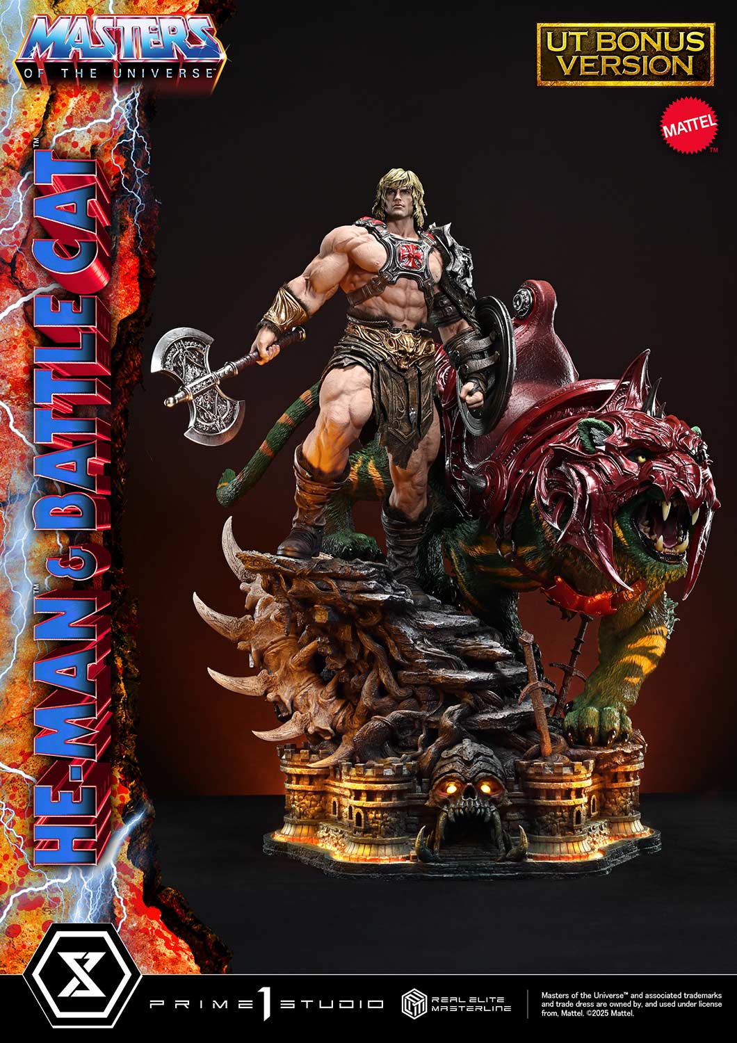 Real Elite Masterline Masters of the Universe He-Man &amp; Battle Cat Ultimate Bonus Version