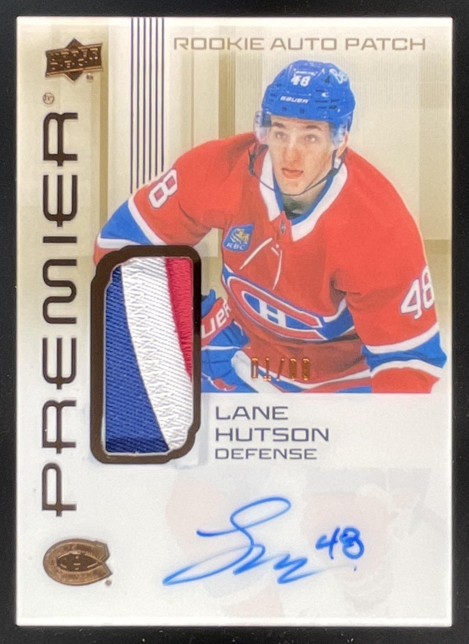 2024 Upper Deck Premier Acetate Patch #AR-LH Lane Hutson Autograph RC Auto /99