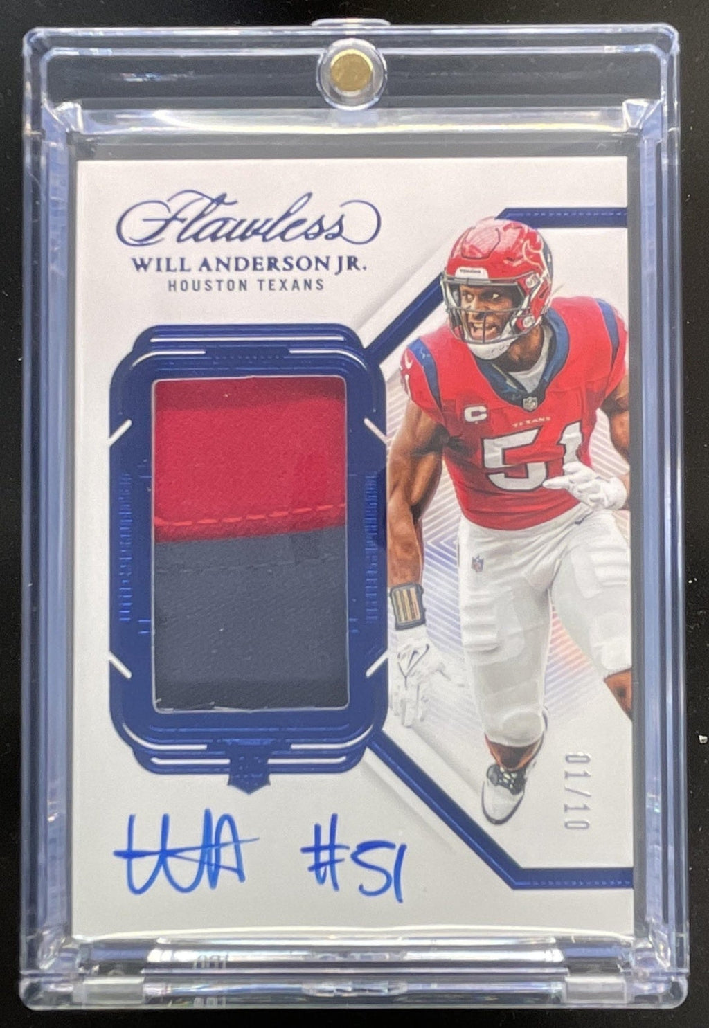 2023 Flawless Rookie Patch Sapphire #4 Will Anderson Jr. RC Auto /10