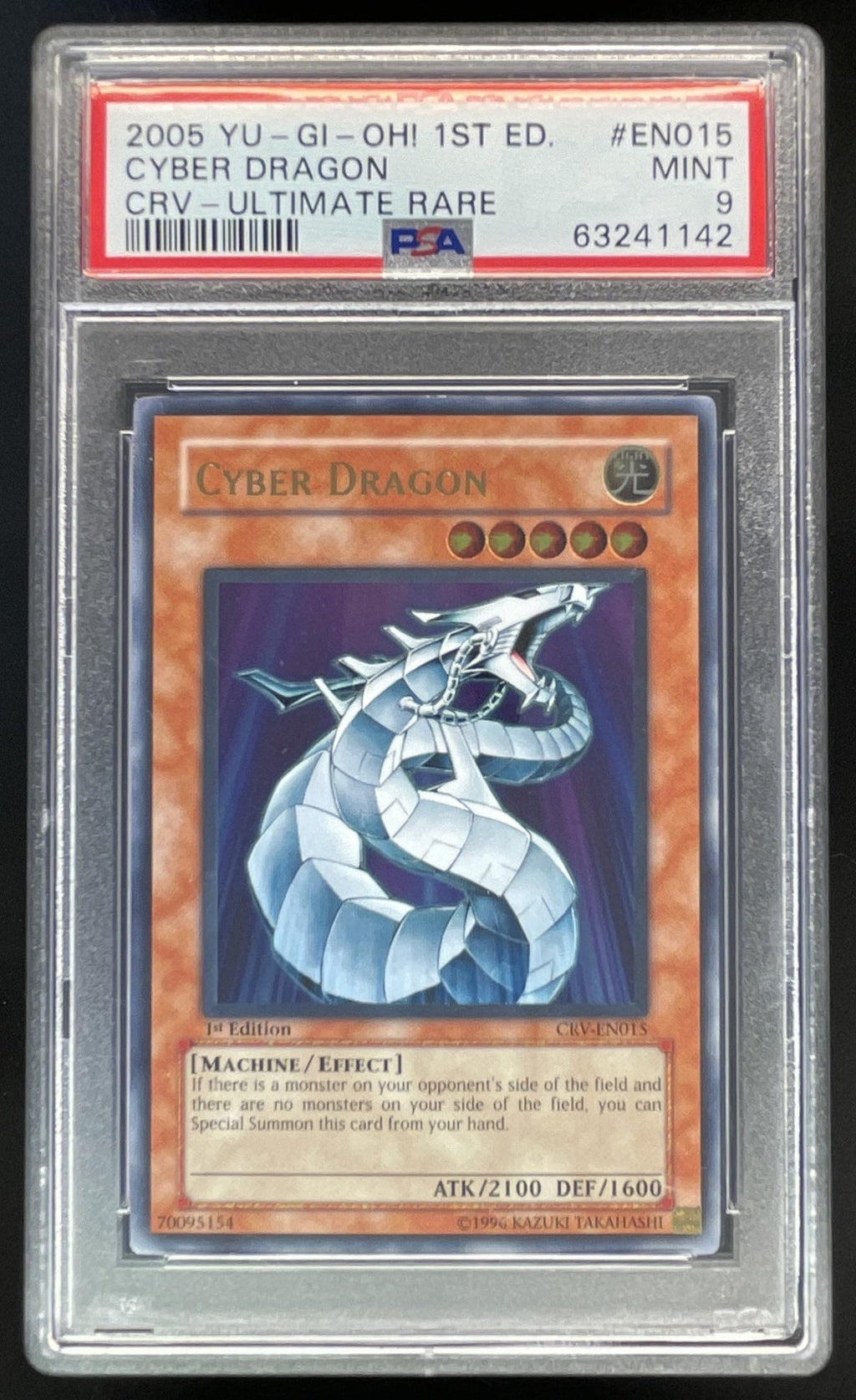 2005 Yu-Gi-Oh! 1st Edition #EN015 Cyber Dragon CRV Ultimate Rare PSA 9
