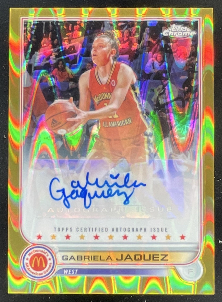 2022 Topps Chrome McDonald's All American Gold RayWave Gabriela Jaquez Auto /50