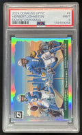2024 Donruss Optic Downtown Duos #6 Justin Herbert Quentin Johnston SSP PSA 9
