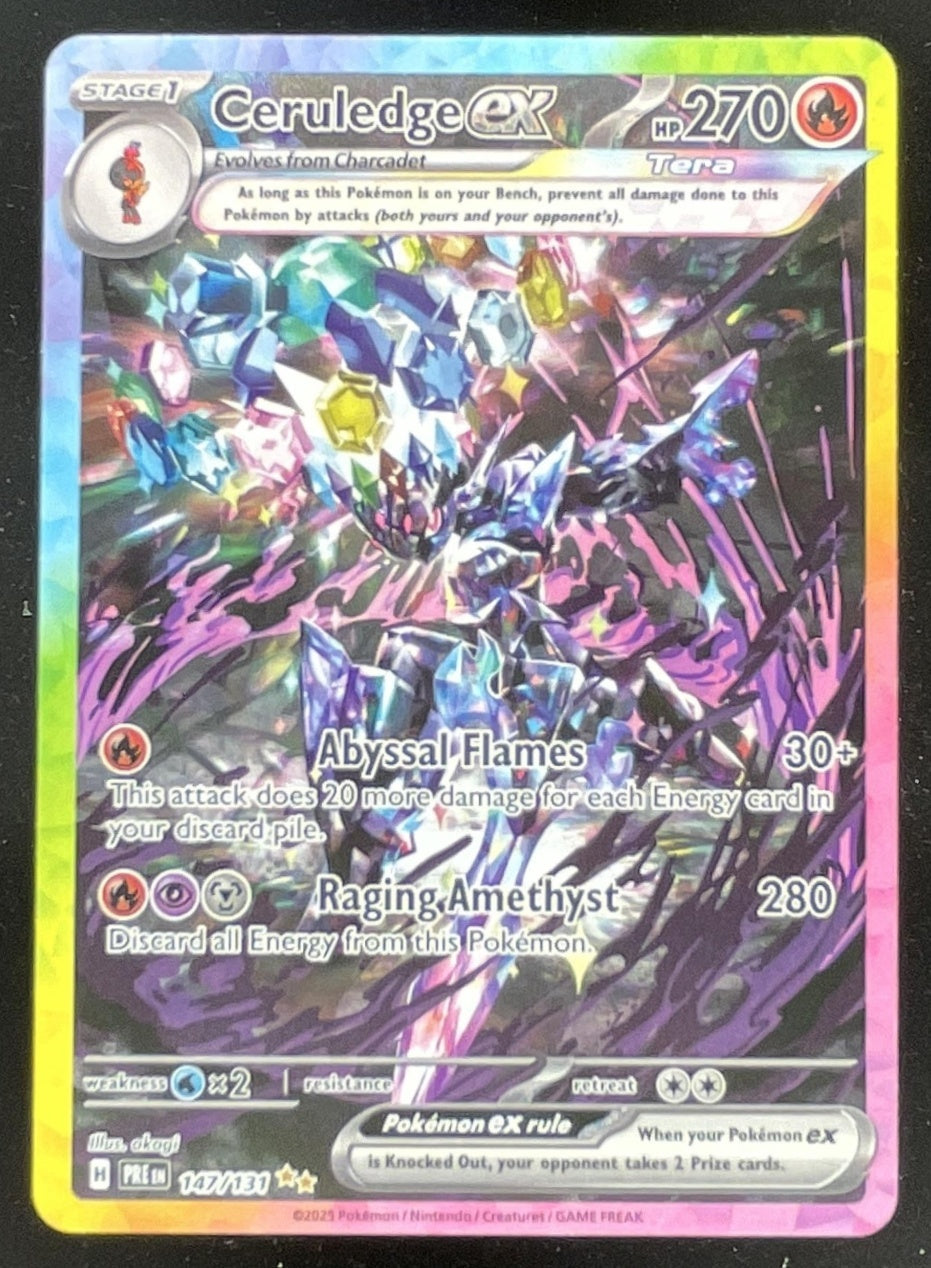 2025 Pokemon Prismatic Evolutions #147/131 Ceruledge ex