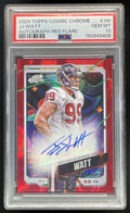 2024 Topps Cosmic Chrome Cosmic Chrome Red Flare s #JW J.J. Watt Auto /5 PSA 10