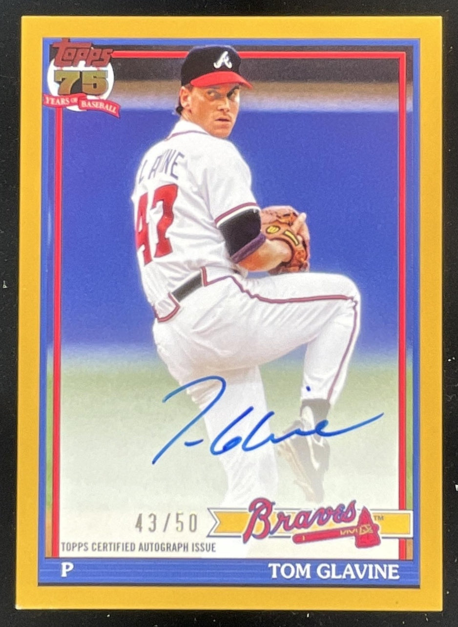2026 Topps 1991 Topps Autograph Gold #91A-TG Tom Glavine Auto /50