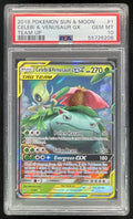2019 Pokemon Sun & Moon Team Up #1/181 Celebi & Venusaur Holo PSA 10