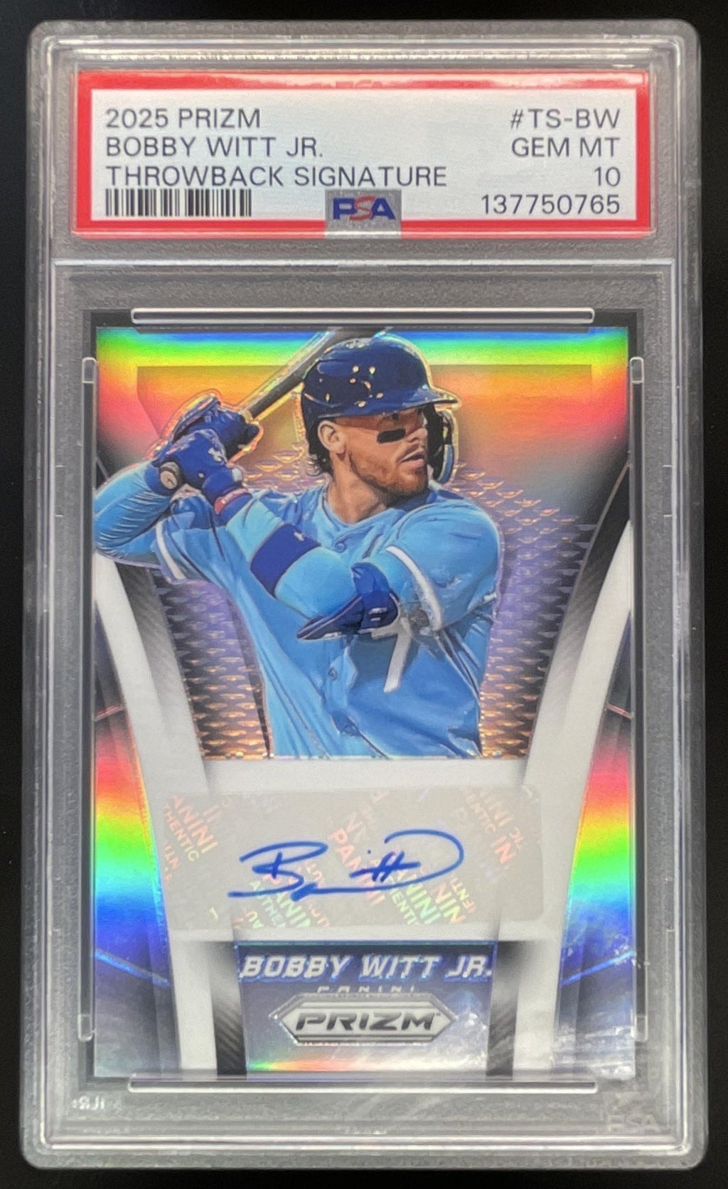 2025 Panini Prizm Throwback Signatures Bobby Witt Jr. Autograph Auto PSA 10