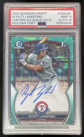 2023 Bowman Draft Chrome Aqua Lava  #CDA-WL Wyatt Langford RC Auto /199 PSA 9