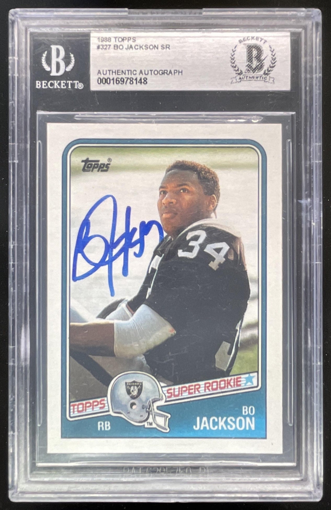 1988 Topps #327 Bo Jackson Rookie Autograph RC Auto BGS Authentic