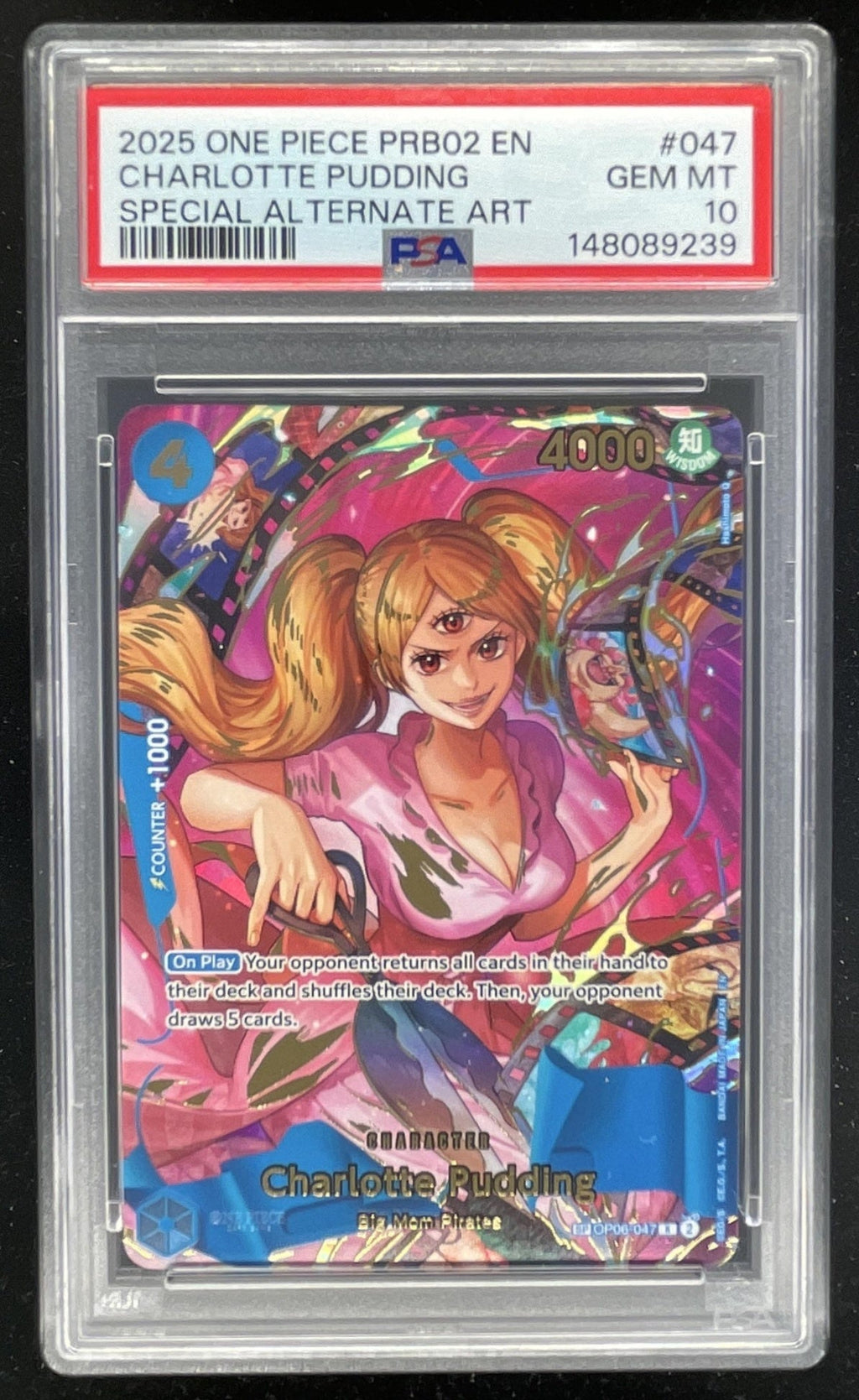 2025 One Piece PRB02 EN #047 Charlotte Pudding Special Alternate Art PSA 10