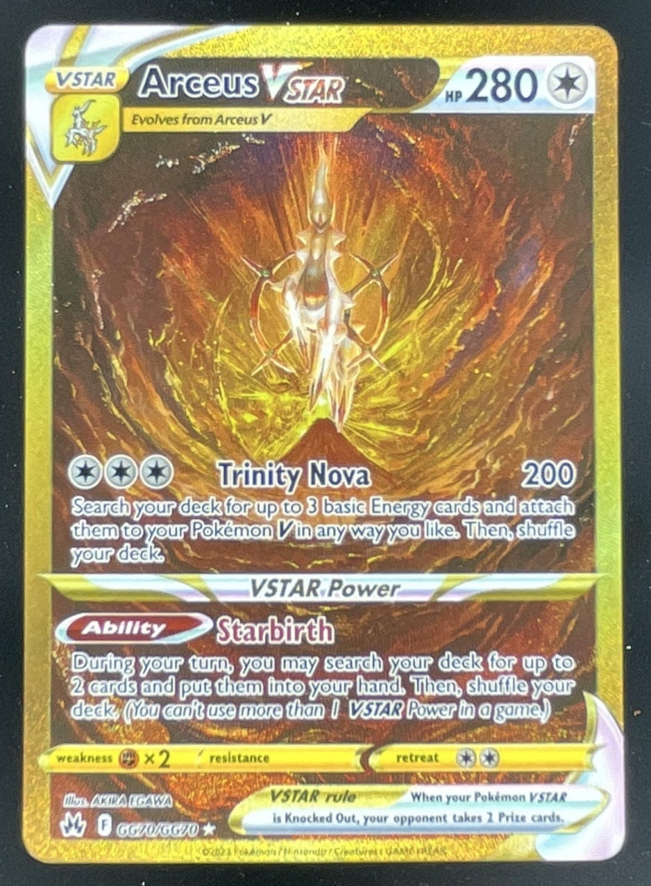 2023 Pokemon Sword Shield Crown Zenith Galarian Gallery #GG70/GG70 Arceus VSTAR