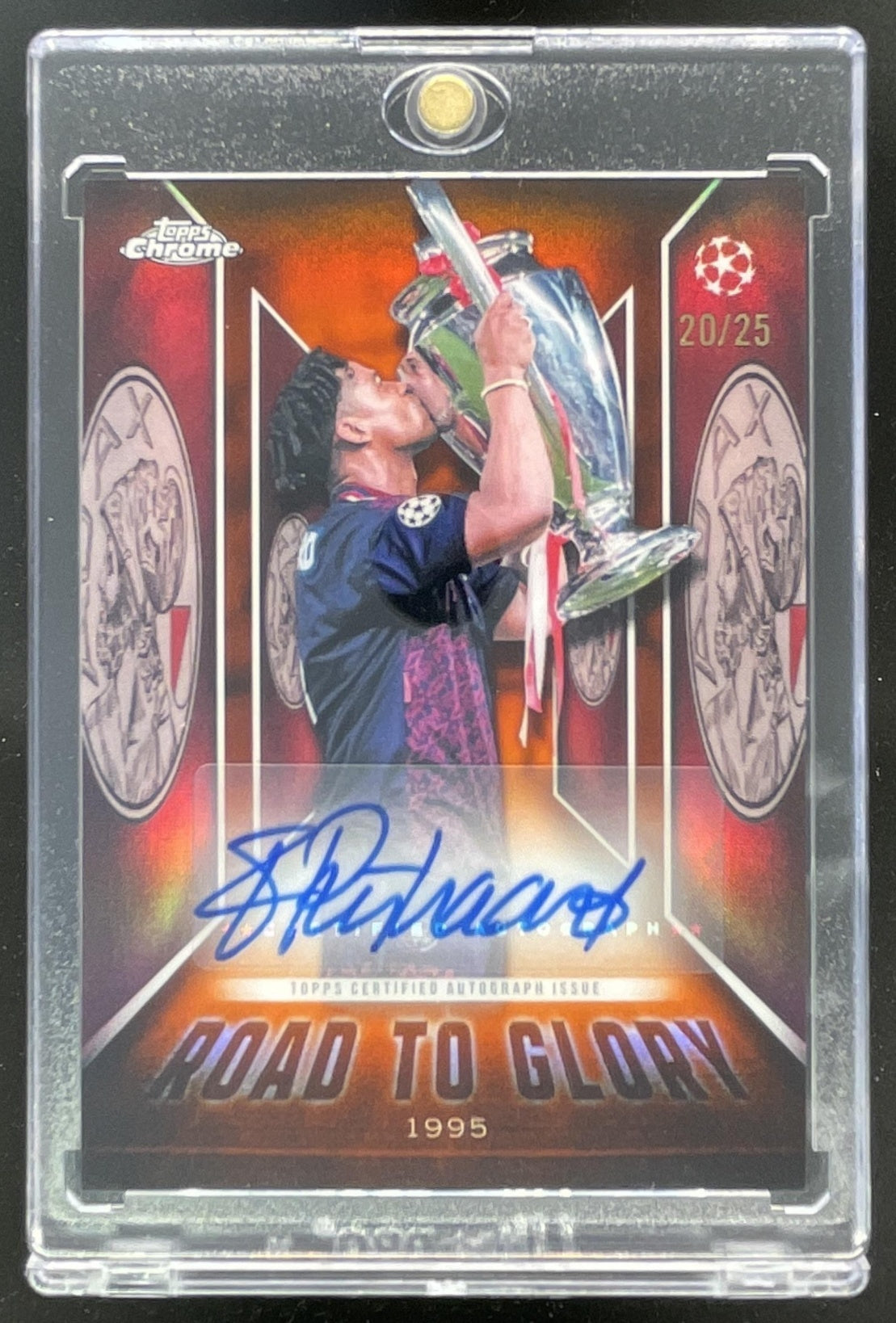 2025 Topps Chrome UEFA CC Road to Glory Orange #RTG-RI Frank Rijkaard Auto /25